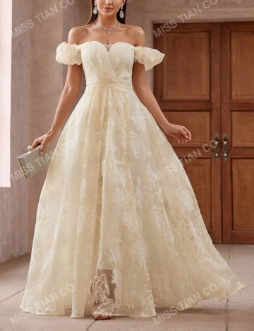 Rochie de ocazie Shein, crem