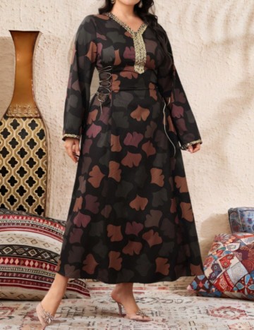 Rochie maxi Shein Curve+, mix culori