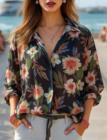 Cămașă Shein, floral print