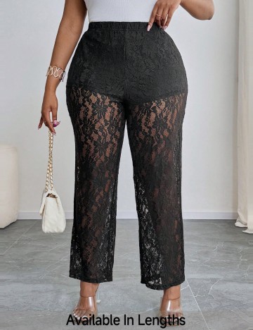 Pantaloni Shein Curve+, negru