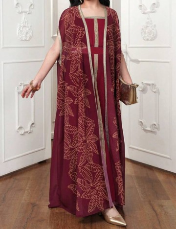 Set Rochie și Cardigan Shein, vișiniu