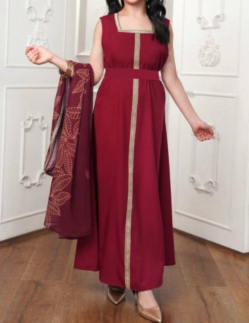 Set Rochie și Cardigan Shein, vișiniu