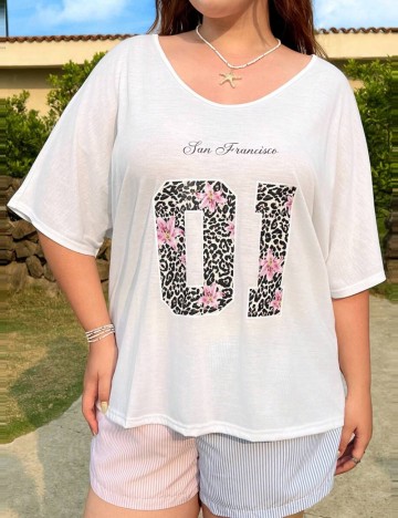 Tricou Shein Curve+, alb