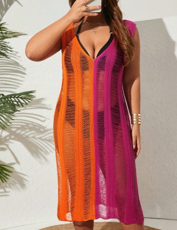 Rochie de plajă Shein Curve+, mix culori