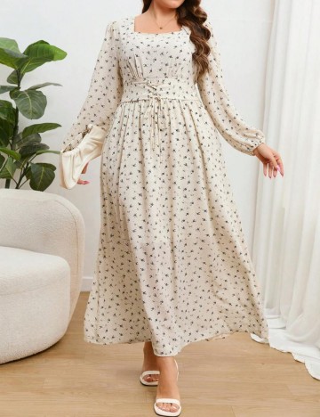 Rochie maxi Shein Curve+, mix culori