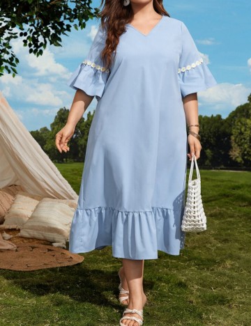 Rochie midi Shein Curve+, albastru