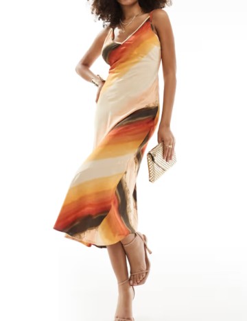 Rochie midi ASOS, mix culori