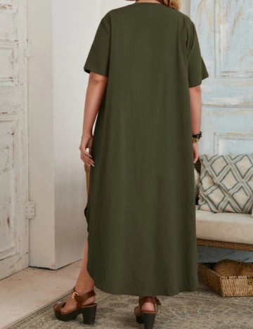 Rochie midi Shein Curve+, kaki