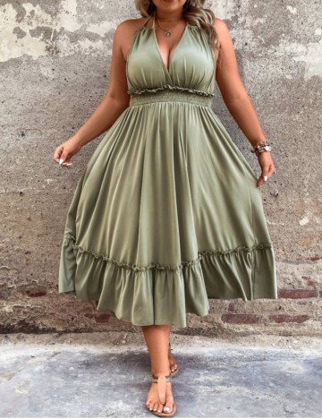 Rochie midi Shein Curve+, verde