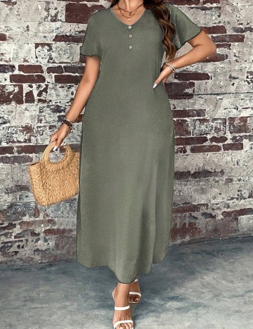 Rochie maxi Shein Curve+, verde