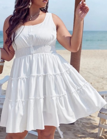 Rochie mini Shein Curve+, alb