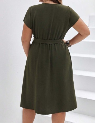 Rochie midi Shein Curve+, kaki