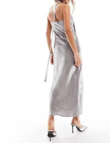 Rochie midi ASOS, argintiu