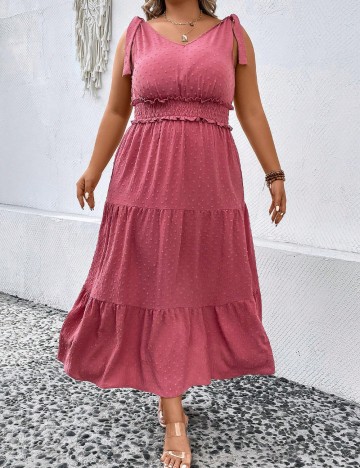 Rochie maxi Shein Curve+, roz