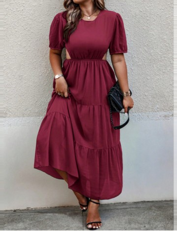 Rochie maxi Shein Curve+, vișiniu