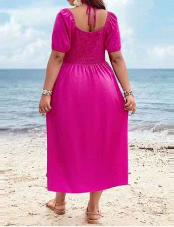 Rochie midi Shein Curve+, roz