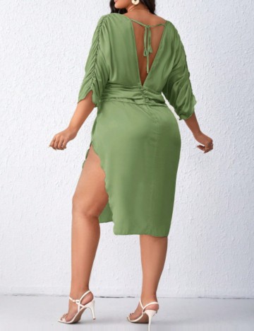 Rochie midi Shein Curve+, verde