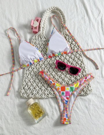 Costum de baie Shein, mix culori