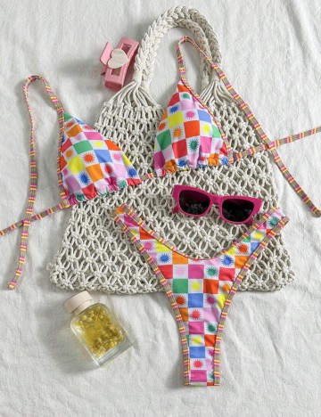 Costum de baie Shein, mix culori
