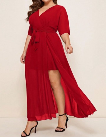 Rochie maxi Shein Curve+, roșu