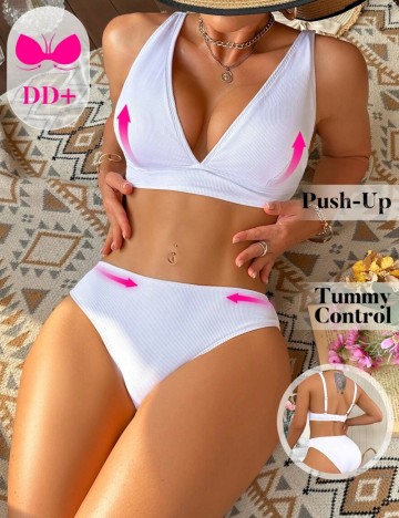 Costum de baie Shein, alb