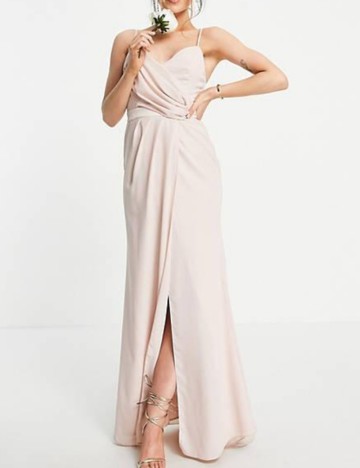 Rochie maxi ASOS, roz pudra