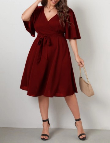 Rochie midi Shein Curve+, vișiniu