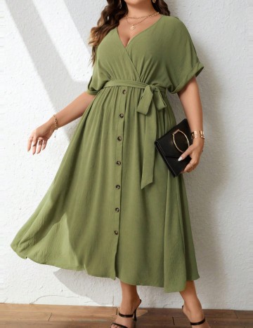Rochie maxi Shein Curve+, verde