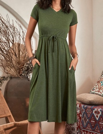 Rochie midi Shein, kaki