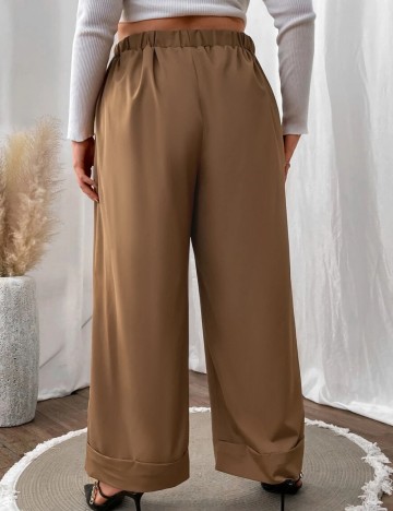 Pantaloni Shein Curve+, maro