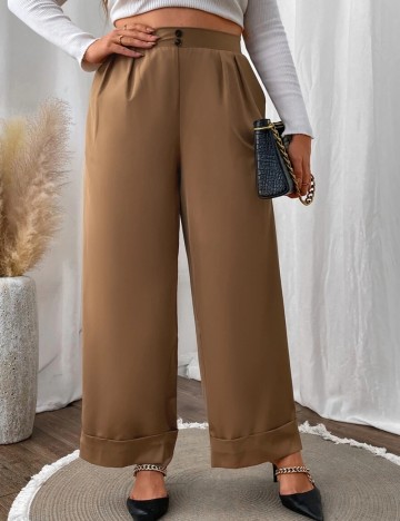 Pantaloni Shein Curve+, maro