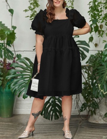Rochie midi Shein Curve+, negru