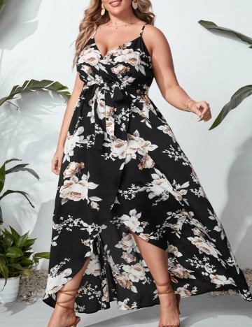 Rochie maxi Shein Curve+, mix culori
