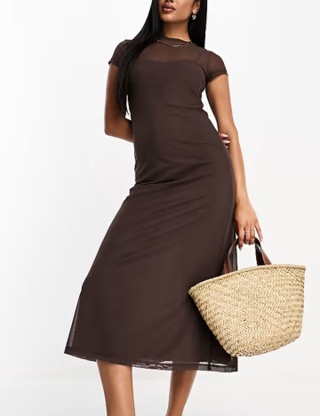 Rochie midi ASOS, maro