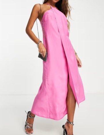 Rochie midi ASOS, roz