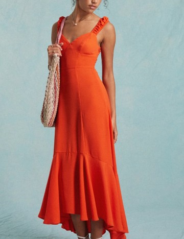 Rochie midi ASOS, portocaliu