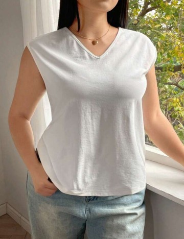 Tricou Shein Curve+, alb
