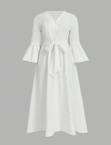 Rochie midi Shein Curve+, alb