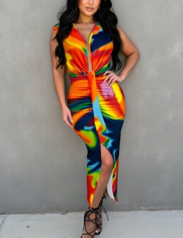 Rochie maxi Shein, mix culori