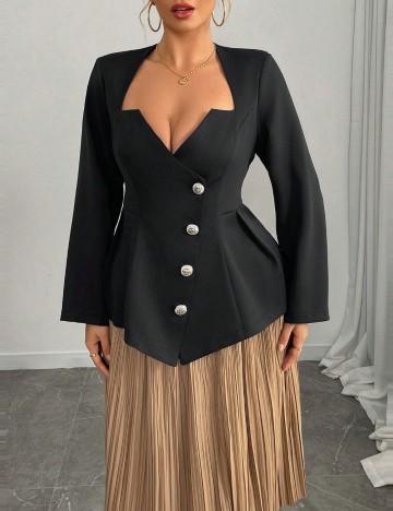 Sacou Shein Curve+, negru