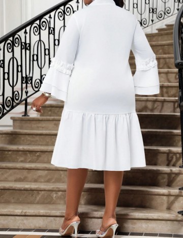 Rochie midi Shein Curve+, alb
