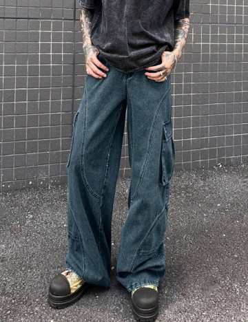 Jeans MANFINITY by Shein, albastru