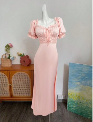 Rochie maxi Shein Curve+, roz