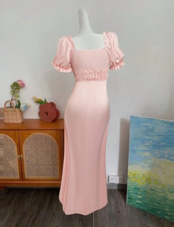 Rochie maxi Shein Curve+, roz