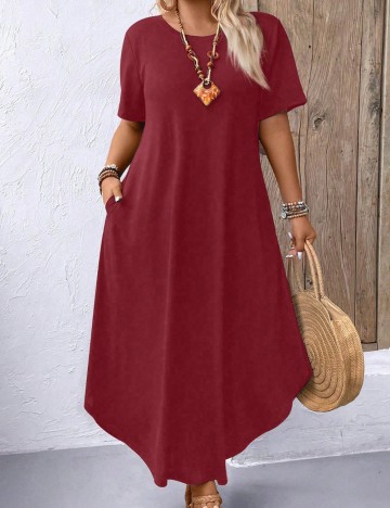 Rochie maxi Shein Curve+, vișiniu