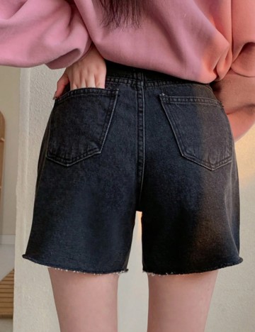 Pantaloni scurți de blugi DAZY by Shein, negru