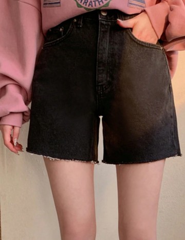 Pantaloni scurți de blugi DAZY by Shein, negru