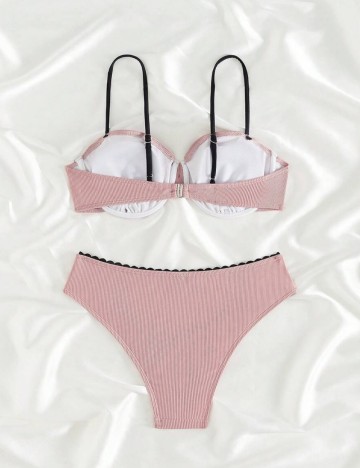 Costum de baie Shein, roz prafuit