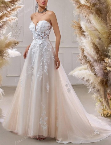 Rochie de ocazie și bridal Shein Curve+, crem