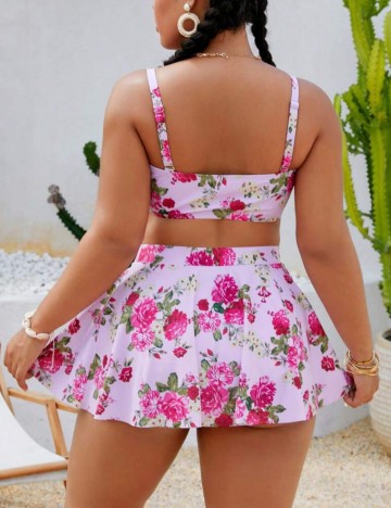 Set costum de baie și fustă Shein Curve+, mix culori